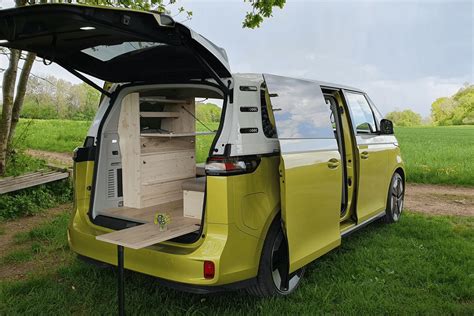 Modular Bavarian VW ID. Buzz electric camper van goes full woody