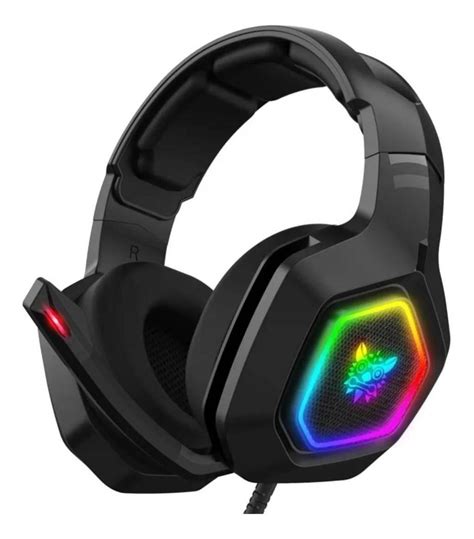 Fone de ouvido over-ear gamer Onikuma K10 preto com luz rgb LED | Frete grátis