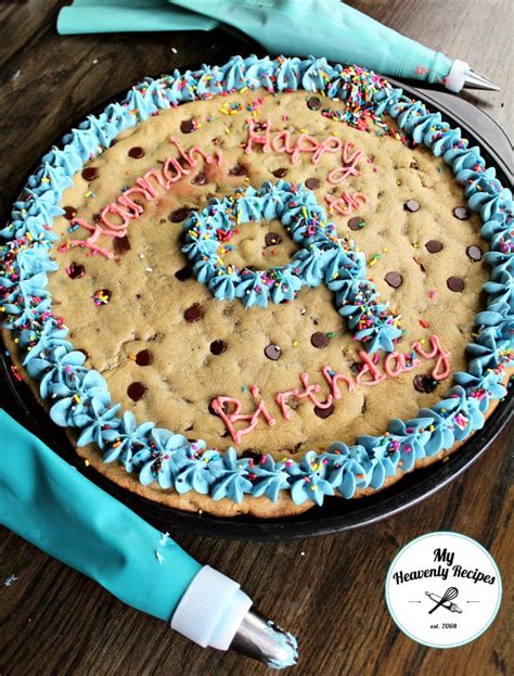 Homemade Chocolate Chip Cookie Cake + Video - My Heavenly Recipes