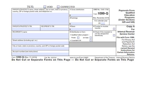 Form 1099-Q: Payments from Qualified Education Programs (Under Sections 529 and 530 ...