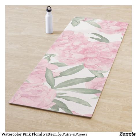 Watercolor Pink Floral Pattern Yoga Mat | Pink floral pattern, Floral ...