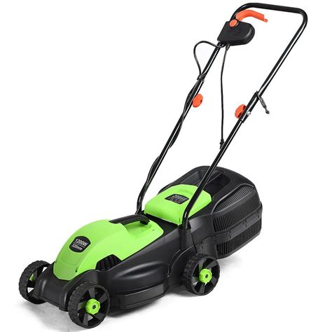 Goplus 12 Amp 14-Inch Electric Push Lawn Corded Mower With Grass Bag ...