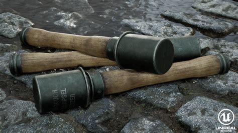 [UE4] M24 - Stielhandgranate (German WW2 hand grenade) — polycount