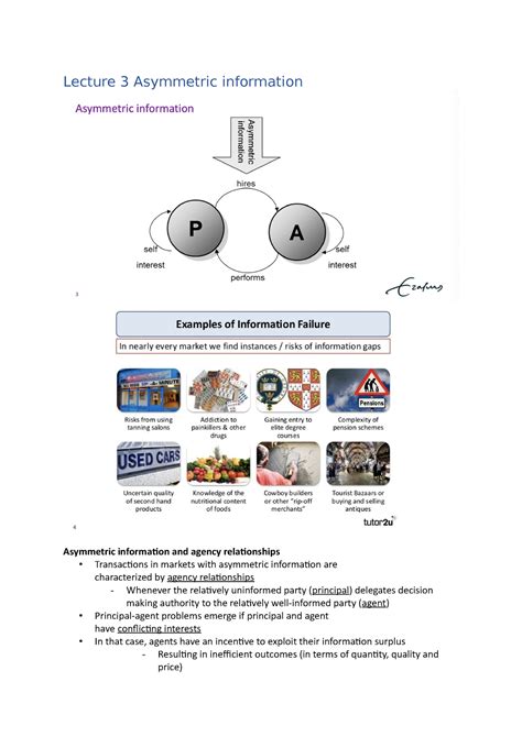 Lecture 3 Asymmetric information - Lecture 3 Asymmetric information ...