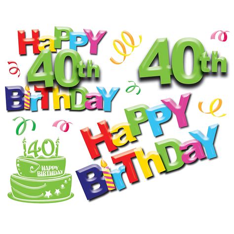 Free 40th Birthday Clipart - ClipArt Best