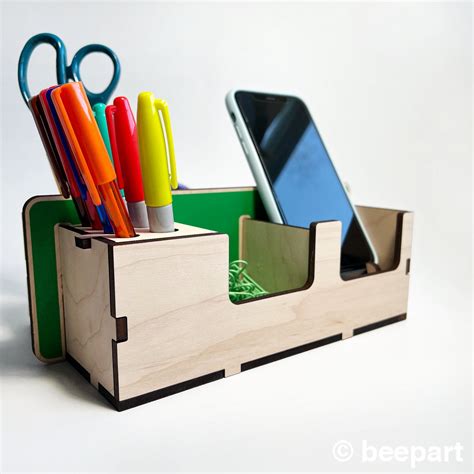 Desk supplies organizer desk caddy for office supplies organizer, wood tool box for desk, craft ...