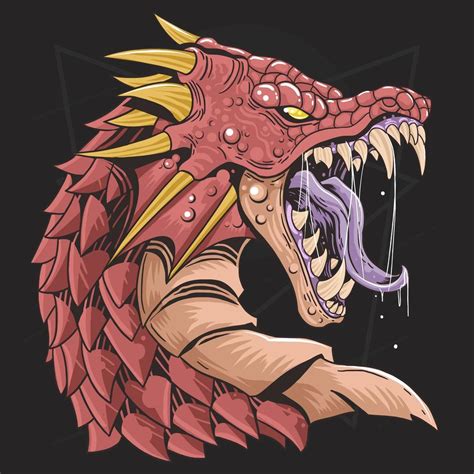 Dragon head angry red design 1176860 Vector Art at Vecteezy