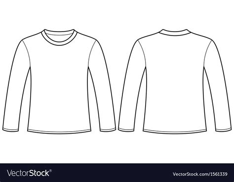 White Long Sleeve Shirt Template