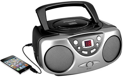 Sylvania SRCD243 Portable CD Player with AM/FM Radio, Boombox (Pink ...