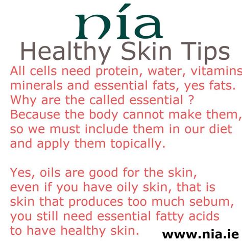 About skin cells: All cells need protein, water, vitamins, minerals and essential fats, yes fats ...