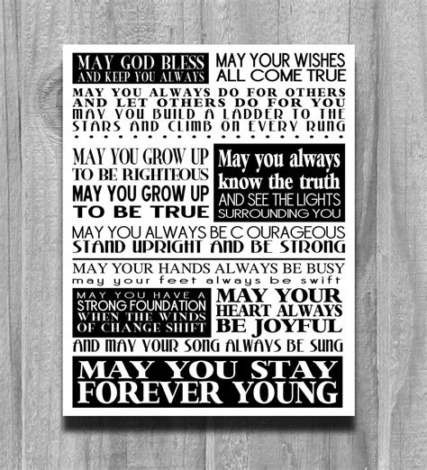 Forever Young Print Song Lyrics Bob Dylan by PrintsbyChristine