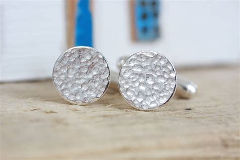 Handmade Silver Hammered Cufflinks By Jemima Lumley Jewellery