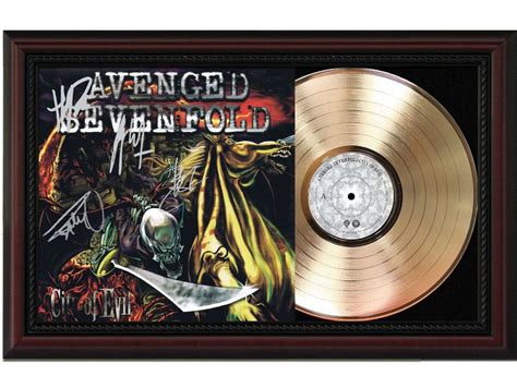 Avenged Sevenfold City of Evil Cherry Wood Gold LP Record Framed Signature Display M4 | Gold ...