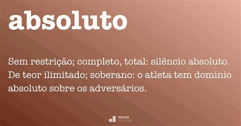 Absoluto - Dicio, Dicionário Online de Português