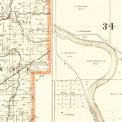 Vintage Map of Marion County, Indiana 1866 by Ted's Vintage Art