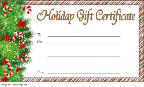 Fill in Christmas Gift Certificate Template FREE 1 | Free gift certificate template, Christmas ...