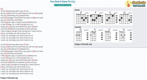 Chord: You Don't Have To Cry - tab, song lyric, sheet, guitar, ukulele | chords.vip