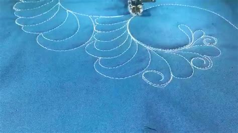 Free Motion Quilting: Feathers Part 1 - YouTube