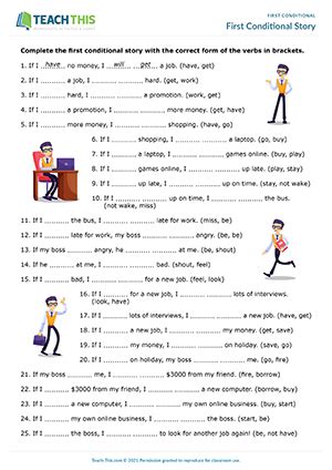 First Conditional ESL Games Worksheets Activities