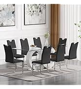 Amazon.com - HomVent 5 Piece Glass Dining Table Table Set, Glass Dining ...