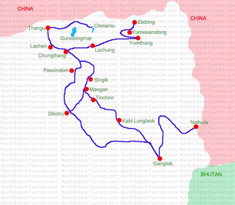 North Sikkim Map | North Sikkim Tourism