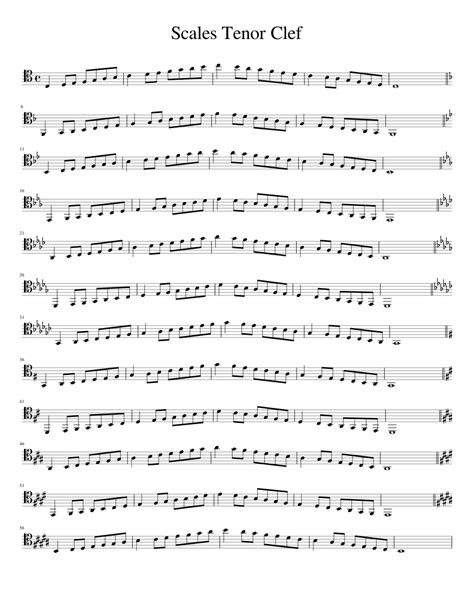 Trombone Scales Tenor Clef sheet music for Trombone download free in ...