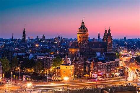 amsterdam, Nederland, Amsterdam, Netherlands, City, Night, Sunset, Home, Church, Cathedral ...