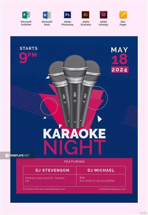 Free Pages Flyer Templates Of Free Karaoke Flyer Template In Microsoft Word Publisher ...