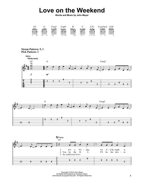 Love On The Weekend by John Mayer - Easy Guitar Tab - Guitar Instructor