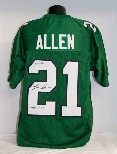 Eric Allen Signed & Inscribed Jersey – Custom Kelly Green