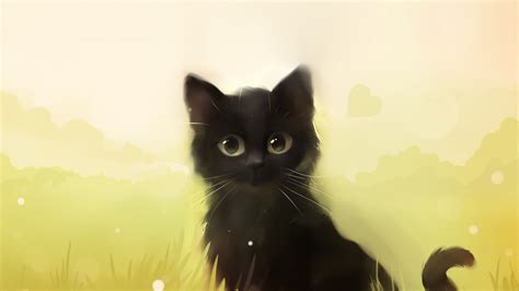 Cute Anime Black Cat - 1280x776 Wallpaper - teahub.io