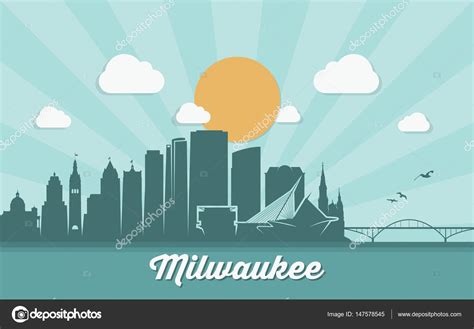 Milwaukee skyline - Wisconsin — Stock Vector © I.Petrovic #147578545