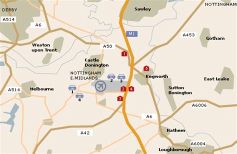 East Midlands Nottingham Airport Map