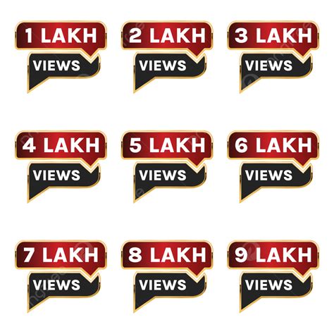 1 Lakh To 9 Plus Views Banner Design, One Lakh Views, 100k Views, Five Lakh Views PNG and Vector ...