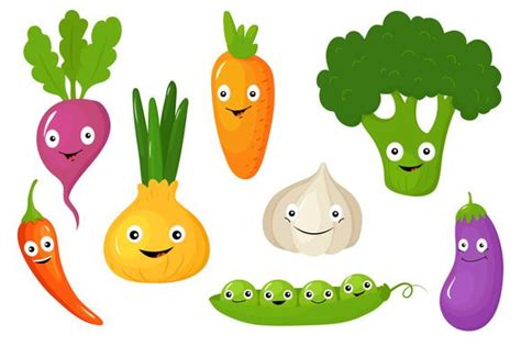 Funny Various Cartoon Vegetables | Vegetable cartoon, Vegetable drawing, Drawing for kids