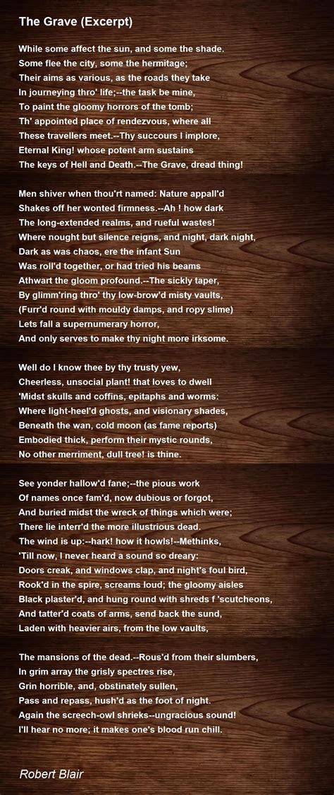 The Grave (Excerpt) Poem by Robert Blair - Poem Hunter