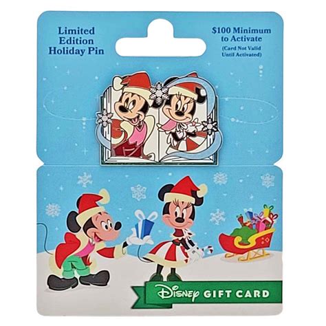 Disney Gift Card with Pin - Holiday 2023 Mickey and Minnie