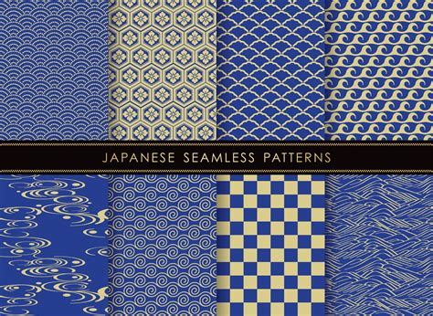 Set of Japanese traditional, seamless patterns. 329394 Vector Art at Vecteezy