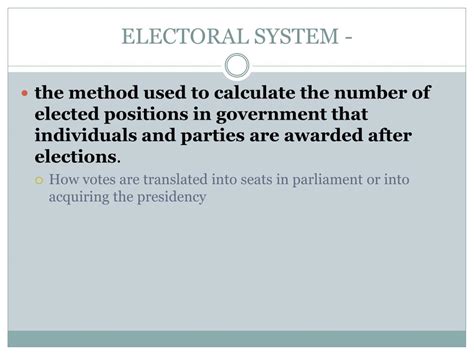 PPT - Electoral Systems PowerPoint Presentation, free download - ID:2004984