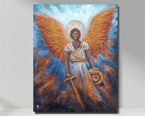 Original Angel Painting Male Angel Painting Male Guardian - Etsy