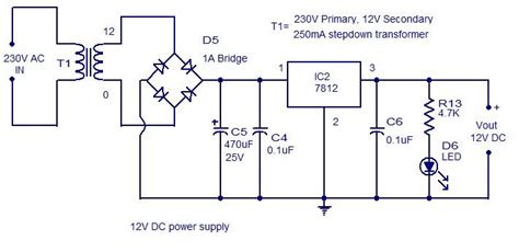 12v DC power supply circuit diagram | Electrical & Electronics Concepts in 2019 | Pinterest ...