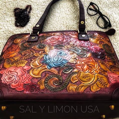 Tooled Leather Purse / Leather Purse / Hand Painted Purse / Genuine Leather / Carved Purse ...