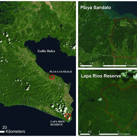 Map of the Osa Peninsula. The map included main settlements,... | Download Scientific Diagram