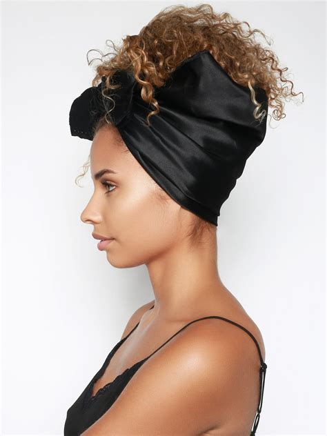 Black Satin Head Scarf – Loza Tam | Hair wrap scarf, Satin hair wrap ...