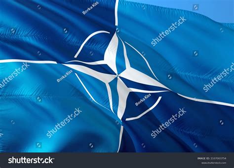 Nato Flag Military Alliance Flag Closeup Stock Illustration 2107003754 ...