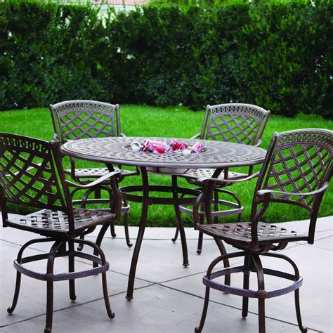 Darlee Sedona 5 Piece Cast Aluminum Patio Bar Set | Patio bar set, Lowes patio furniture ...