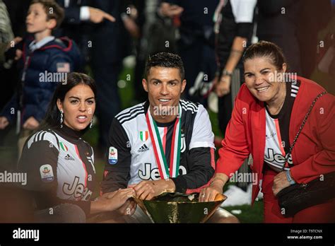 Cristiano Ronaldo, Georgina Rodriguez and Maria Dolores dos Santos Aveiro celebrates the ...