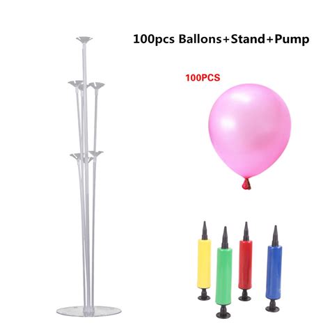 Nesest 7 Tubes Balloons Holder Column Stand + 100pcs Colorful Latex ...