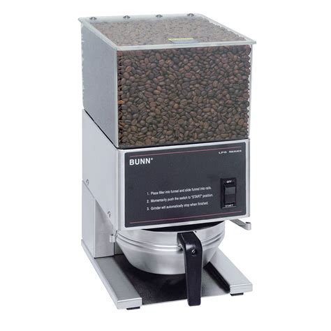 Bunn LPG-0001 LPG Low Profile Portion Control Coffee Grinder, 1 Hopper, S/S Finish (20580.0001)