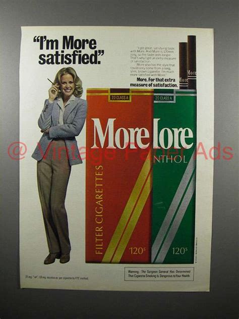 1980 More Cigarette Ad - I'm Satisfied